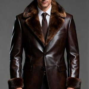 Luxury Leather Jacket in Italian Calfskin & Mink Fur
