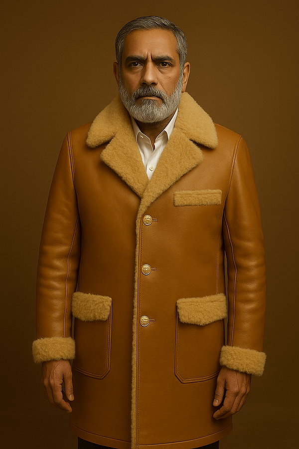 CAMEL LEATHER COAT